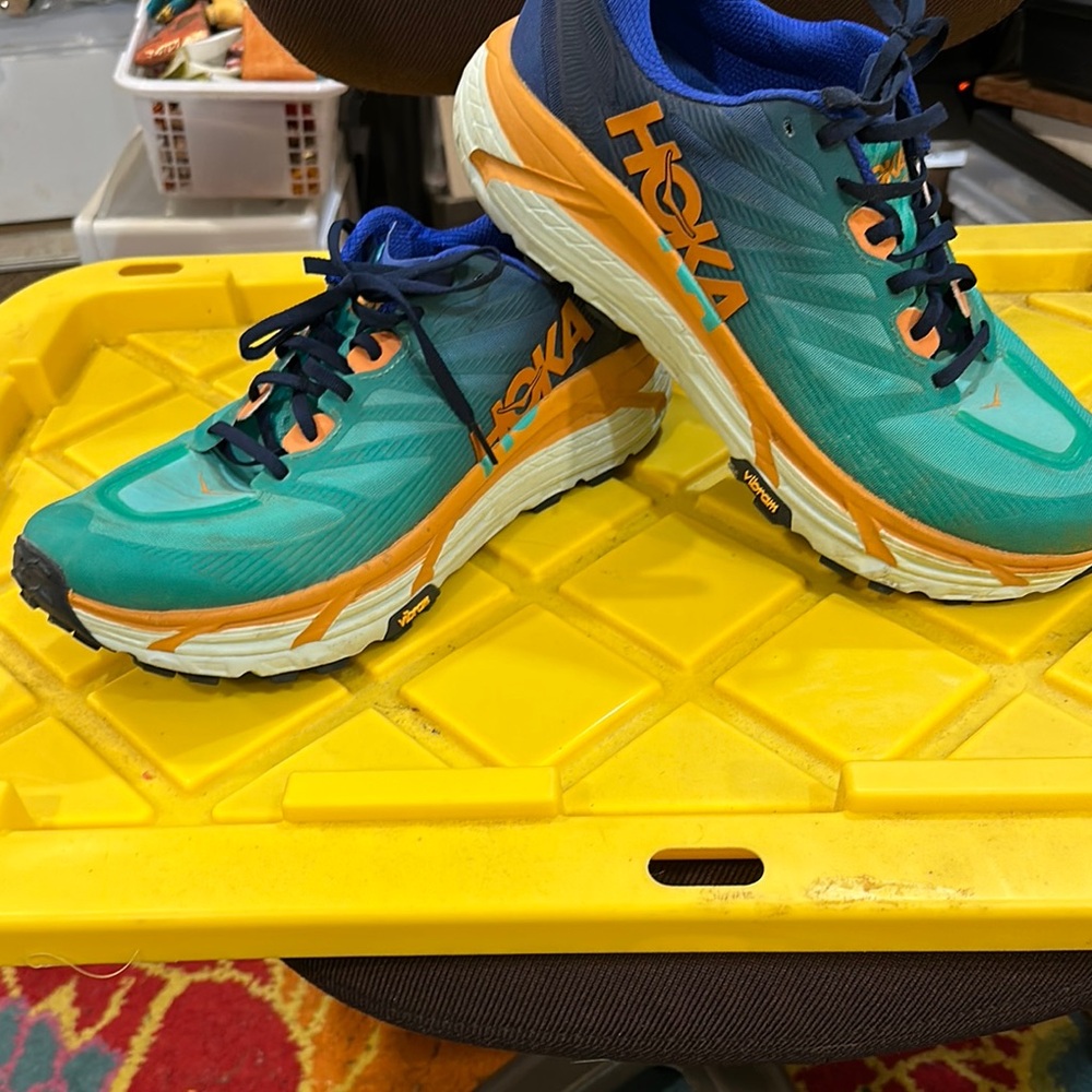 Hoka Blue and Orange Running Shoes